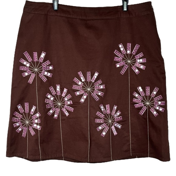 Boden Women’s Brown & Purple Boho A-Line Skirt Size 14 - Picture 1 of 9